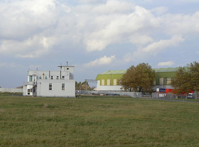 Control tower and hangars of the former RAF Newton